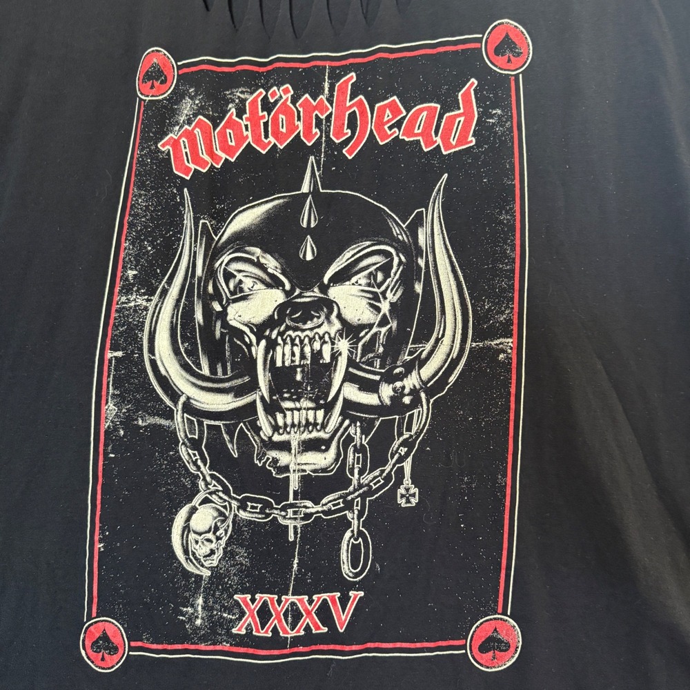 Motorhead XXXV  Graphic T-Shirt Black Cut Out Neck Women Size 5 Grunge Alt - Picture 4 of 7